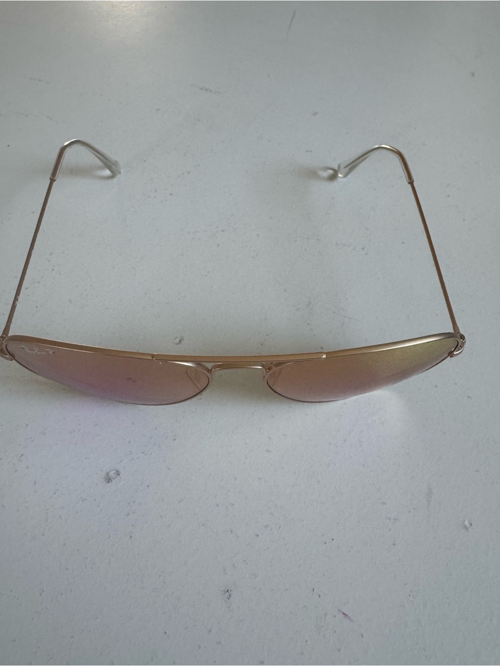 Ray-Ban Polarized Aviator Sunglasses Gold Pink Mirror Lenses + Case - Picture 2 of 8